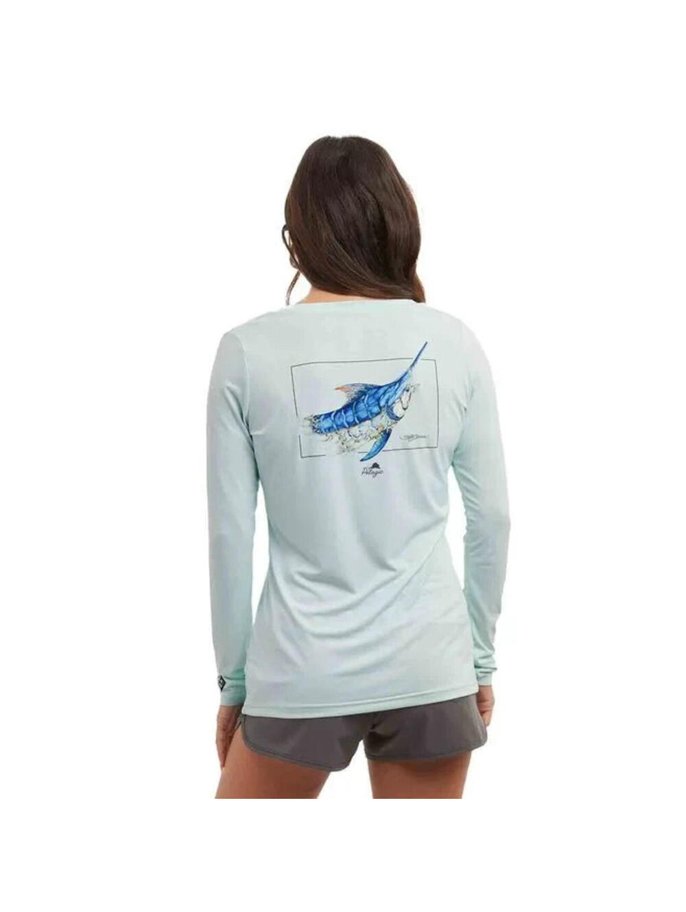 PELAGIC Women's Aquatek Goione Marlin Shirt Large Dri Fit Omni Outdoor $60 MSRP